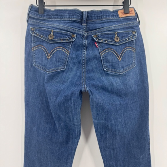 Levis Strauss Jeans Women 28x31 Blue Denim Bootcut Mid Rise 90s Y2K Stretch - Picture 5 of 13